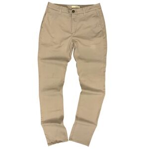Hawker Rye Mens Skinny Chino Pants 30x32 Khaki Tan Flat Front Casual Trousers